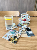 Set of 4 thick fabric coasters