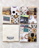 Set of 4 thick fabric coasters