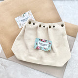 Button Fuji bag - Natural white canvas
