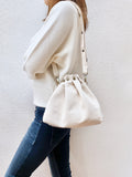 Button Fuji bag - Natural white canvas