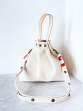 Button Fuji bag - Natural white canvas