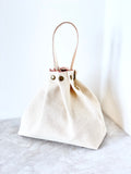 Button Fuji bag - Natural white canvas