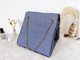 Black textured leather button cube bag - mini dotted eyes