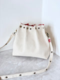Button Fuji bag - Natural white canvas