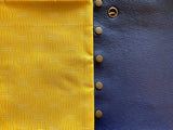 Blue leather button cube bag - custom order