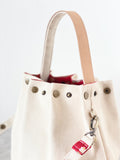 Button Fuji bag - Natural white canvas