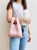 Mini Shopper with leather strap