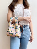 Mini Shopper with leather strap
