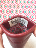 Leather pyramid flex frame coin purse
