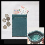 Leather flex frame card wallet