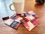 Set of 4 thick fabric coasters