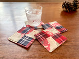 Set of 4 thick fabric coasters