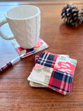 Set of 4 thick fabric coasters