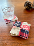 Set of 4 thick fabric coasters
