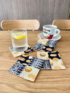 Set of 4 thick fabric coasters