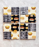 Set of 4 thick fabric coasters