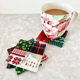 Set of 4 thick fabric coasters