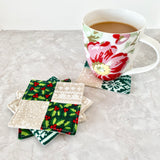 Set of 4 thick fabric coasters