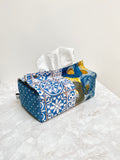 Tissue box cover - mixed blue
