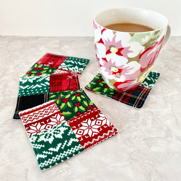 Set of 4 thick fabric coasters