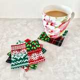 Set of 4 thick fabric coasters