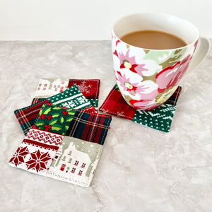 Set of 4 thick fabric coasters