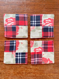 Set of 4 thick fabric coasters