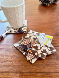 Set of 4 thick fabric coasters